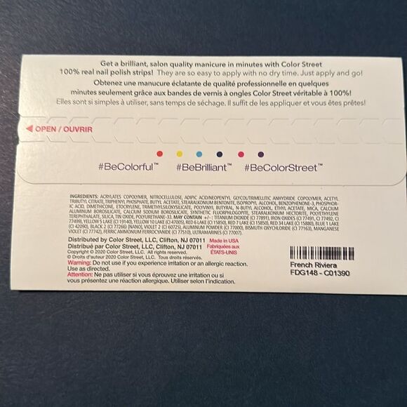 French Riviera Color Street Shimmering Blue Nail Strips. French Riviera - Picture 10 of 11